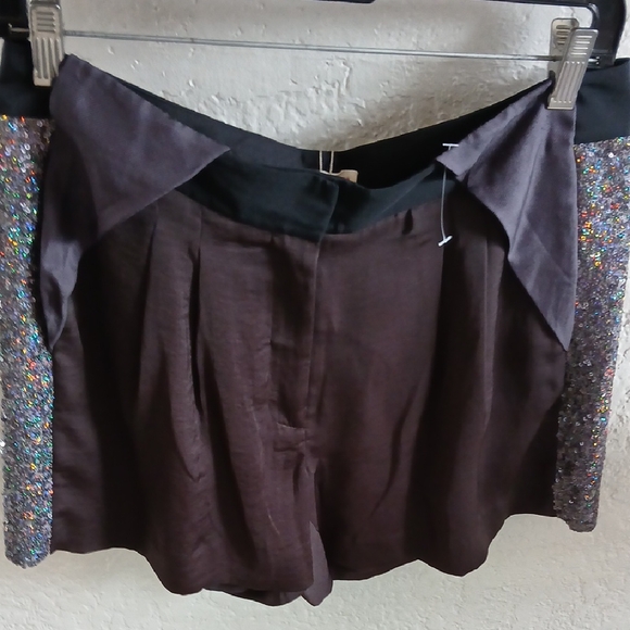 Rebecca Taylor Elegant Black BrownShorts